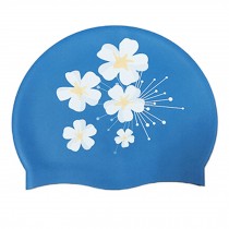 Professional Swimming Cap Waterproof Ear Protection Swim Cap Printing Blue