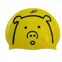 Lovely Cartoon Silicone Swim Cap Pig Yellow