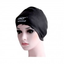 Waterproof Silicone Swim Caps for Long Hair with Ergonomic Ear Pockets - Black