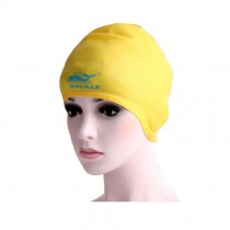 Waterproof Silicone Swim Caps for Long Hair with Ergonomic Ear Pockets - Yellow