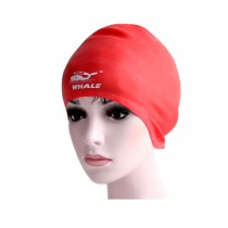 Waterproof Silicone Swim Caps for Long Hair with Ergonomic Ear Pockets - Red