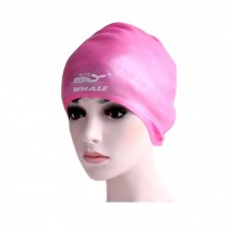[Pink] Waterproof Silicone Swim Caps for Long Hair with Ergonomic Ear Pockets