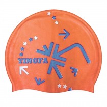 Unisex Premium Silicone Swim Caps Waterproof Comfortable Bathing Hat - Orange