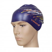 Unisex Premium Silicone Swim Caps Waterproof Comfortable Bathing Hat Deep Purple