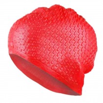 Premium Silicone Swim Cap Swimming Hat Waterproof Caps Unisex, Red