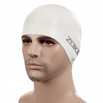 100% New Silicone Waterproof Earmuffs Hair Professional Swimming Cap,White
