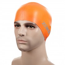 100% New Silicone Waterproof Earmuffs Hair Professional Swimming Cap,Orange