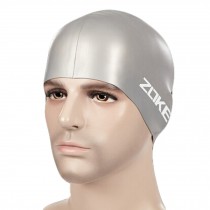 100% New Silicone Waterproof Earmuffs Hair Professional Swimming Cap,Gray