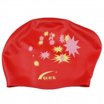 Red Star Waterproof Ear Hair Swimming Cap??Special Silicone
