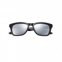 Fashion Retro Polarized Sunglasses (Bright Black with Silver Strip)