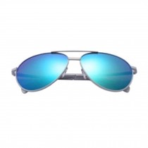 Fashion Aviator Metal Mirrored Polarized Sunglasses (Blue)