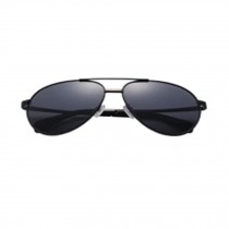 Fashion Aviator Metal Mirrored Polarized Sunglasses (Black)