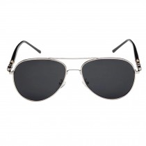 Premium Polarized Driving Sunglasses Glasses Metal Frame Eyewear - Silver