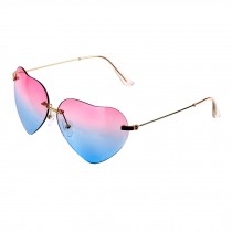 Fashion women heart shaped  Style Metal Frame Sunglasses Eyewear,Pink and Blue