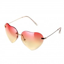 Fashion women heart shaped  Style Metal Frame Sunglasses Eyewear,Red and Yellow