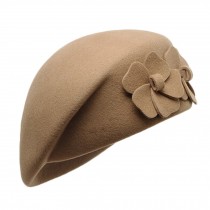 Ladies Elegant British Stylish Hat Fashionable Beret Hat, Khaki