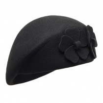 Ladies Elegant British Stylish Hat Fashionable Beret Hat, Black