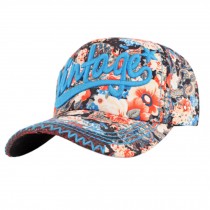 Women & Men Baseball Flexfit Cap Fashion Peaked Cap Hip-hop Style flower Blue