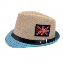 Unisex Kids Fedora Hat Bucket Hat, Lightweight Cap Sunhat Union Jack Blue