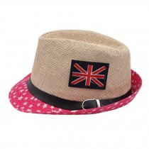 Unisex Kids Fedora Hat Bucket Hat, Lightweight Cap Sunhat Union Jack Red