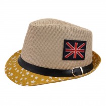 Unisex Kids Fedora Hat Bucket Hat, Lightweight Cap Sunhat Union Jack Yellow