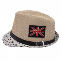 Unisex Kids Fedora Hat Bucket Hat, Lightweight Cap Sunhat Union Jack Black Star