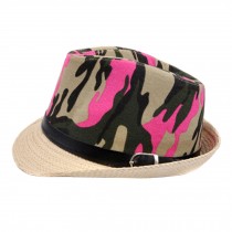 Unisex Kids Fedora Hat Bucket Hat, Lightweight Cap Sunhat Camouflage Rose