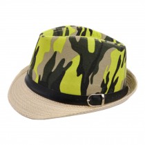 Unisex Kids Fedora Hat Bucket Hat, Lightweight Cap Sunhat Camouflage Yellow