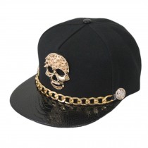 Punk Rock Hip Hop Baseball Cap Fitted Caps Snapback Hats, Unisex, Black