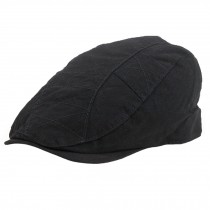 Premium Cotton Flat Cap Baseball Caps Cabbie Hat Driver Hunting Hat, Black