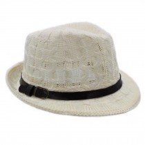 Unisex Breathable Fedora Hat Summer Hat Sun Hats Caps, Cream