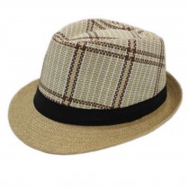Absorbent Breathable Summer Hat Straw Hat Fedora Hat Sun Hats Caps, Beige