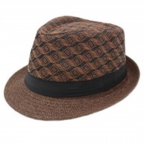 Breathable Absorbent Straw Hat Fedora Hat Sun Hat Summer Hat Caps, Coffee