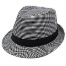 Vintage Style Fedora Hat Sun Hat Summer Hat Straw Hat Caps, Black & White