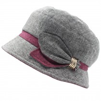 Ladies Fashionable Elegant Hats Bucket Hat Sun Hat Outdoors, Grey