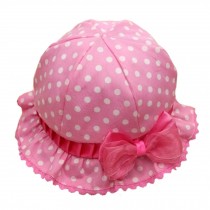 Infant Sun Protection Hat BabyGirl's Cotton  Princess Hat Round Dot, Pink