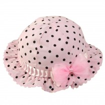 Infant Sun Protection Hat Cotton  Princess Hat Baby Hat Round Dot,Pink&Black