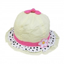 Girl's Sun Protection Hat Cotton Infant Princess Hat With Flower,Yellow