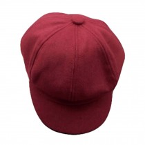 Female Girl Elegant Cloth Hat Trendy Beret Winter Painter Cap , Dark Red
