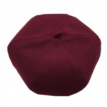 Ladies Cloth Beanie Hat Trendy Beret Winter Painter Cap Floppy Hat , Wine Red