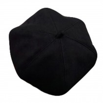 Ladies Blended Wool Beanie Hat Trendy Beret Winter Painter Cap , Black