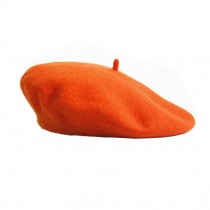 Classic Fashion Orange Wool Beret Cap Women's British style Cap Hat
