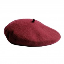 Wool Beret Hat Classic British style wine red Women's Fashion Cap