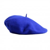 Fashion British style Girl's Women's dark blue Beret Hat Wool Classic Cap