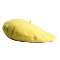Beret,British style Fashion Women's Wool Classic Beret Hat,yellow