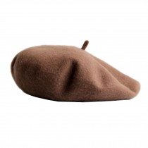 Classic Women's Wool Beret British style  brown Cap Hat