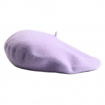 Beret Hat British style Classic Women's purple Wool Hat