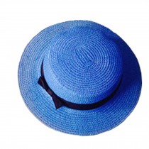Girls Straw Hat Elegant Stylish blue Beach Sun Cap Hat