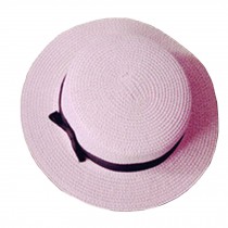 Girl's Stylish Cap Women's  Fashion Beach lilac Straw Sun Hat