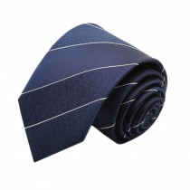 Simple&Chic Men's Business Ties Formal Necktie with Gift Box,Navy/White Stripe